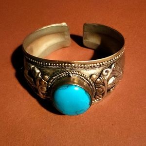 Turquoise silver cuff